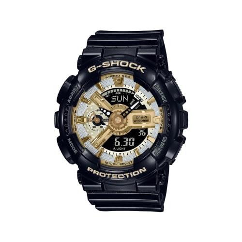 

Casio Women s G-Shock Analog-Digital Watch with Gold Dial and Resin Band, Gold/Black Strap