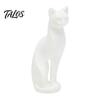 Nordic Style Cat Decor 3D Printed Kitten Sculpture, Minimalist Ornament Matte Geometric Design, Modern Home Black Pink White Statue in White,