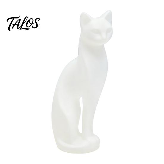 Nordic Style Cat Decor 3D Printed Kitten Sculpture, Minimalist Ornament Matte Geometric Design, Modern Home Black Pink White Statue in White,