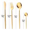 16Pcs Cutlery Luxury Golden Flatware Set, Stainless Steel Kitchen Dinner Spoons,Dinner Spoon Forks, Dinner Knives Silverware