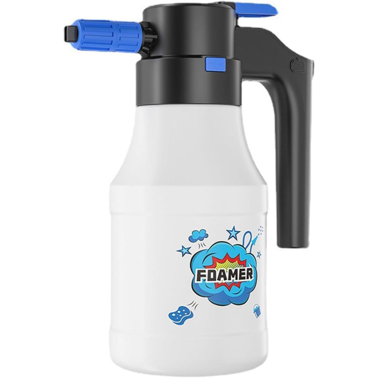 1.5L Electric Car Foam Sprayer Electric Pressurized Foam Sprayer with USB Rechargeable 1800mAh Cordless Pump for Car Washing Gardening Pet Grooming белый