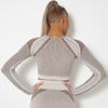 Seamless Knitted Sexy Moisture-wicking Long-sleeved Yoga Wear Sports Fitness Running T-shirt