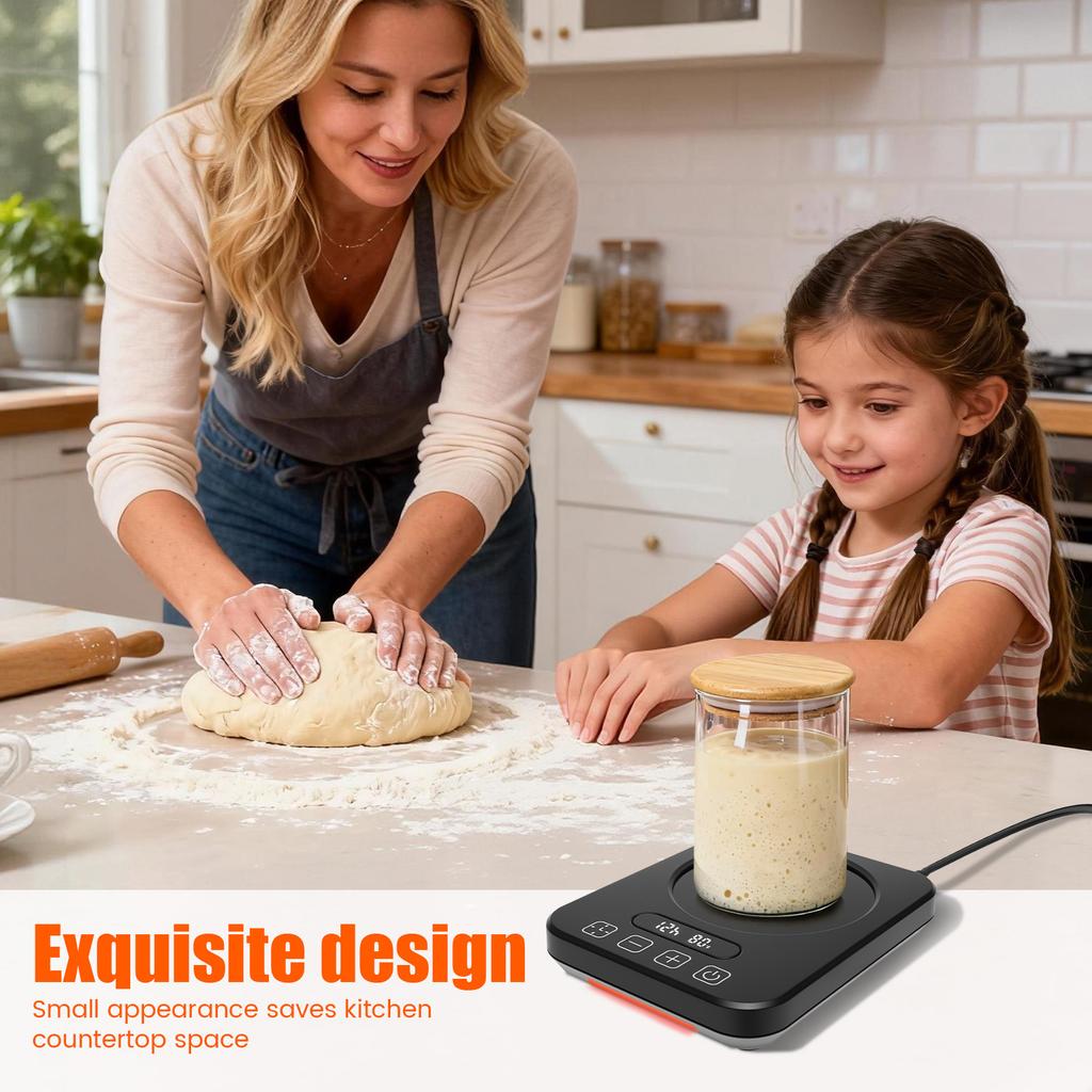 Sourdough Starter Warmer Mat 12H Timer Precise 1°F Temperature Control 70 to 100°F Smart Sourdough Starter Warmer Fit for Baking