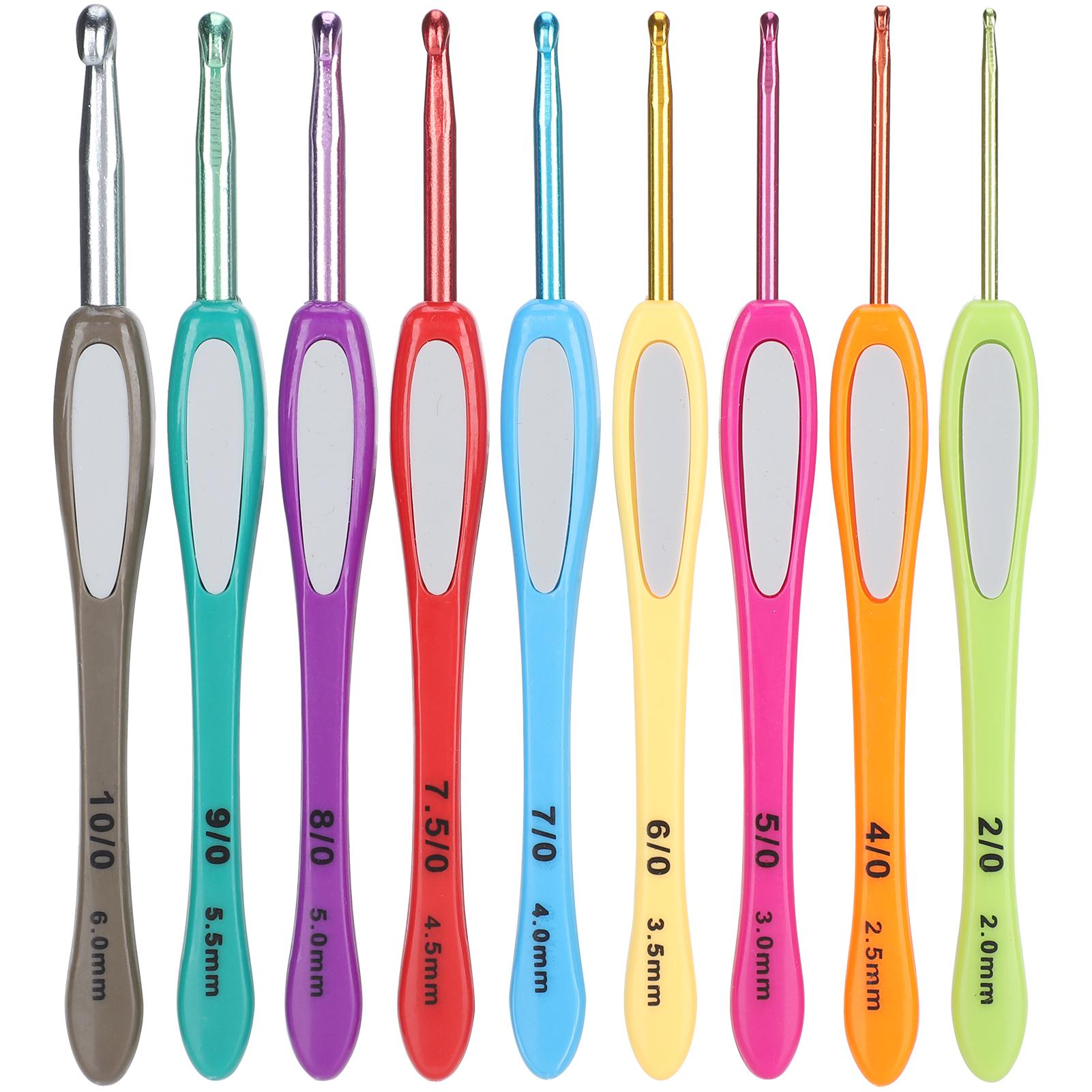 

9Pcs Crochet Set Color Plastic Handle DIY HandWoven Sweater Knitting Tools 14cm