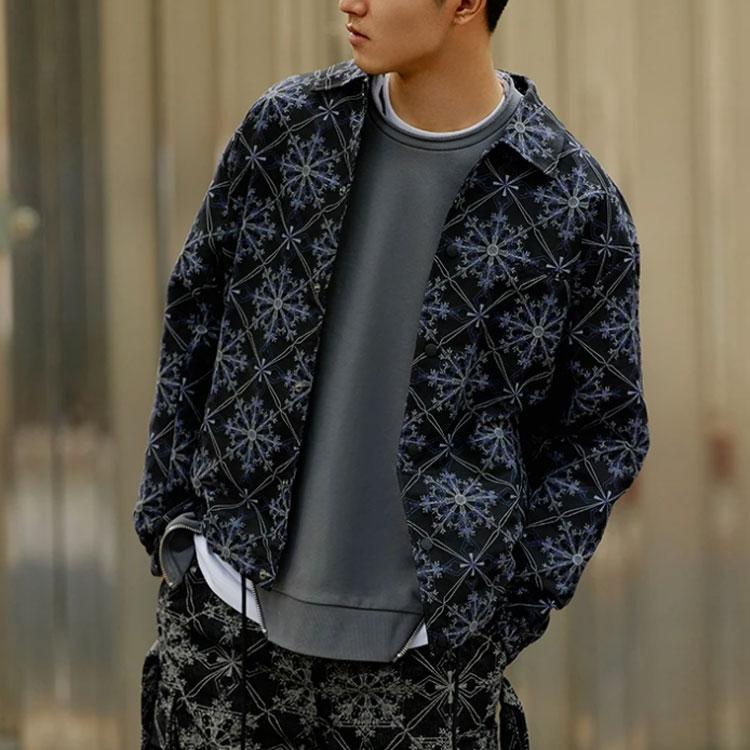 Li Ning CF Snowflake Pattern Loose Long Sleeve Jacket Unisex Jacket Black AJDR528-2