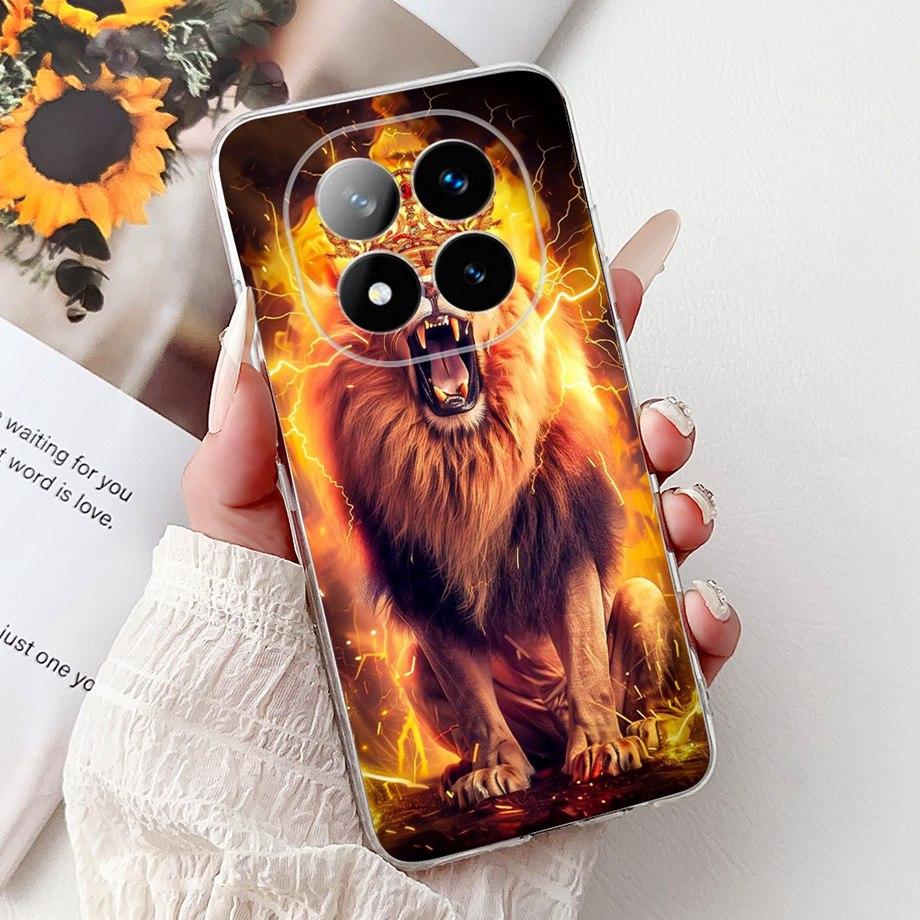 For Xiaomi Redmi Note 14 14Pro 14 Pro+ Plus Case Cute Animals Tiger Lion Dragon Cartoon Phone Cover Soft TPU Matte Silicone Capa