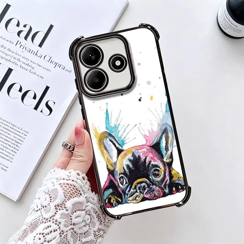 French Bulldog Dog Pug Design Plating Phone Case For Xiaomi Redmi Note 14 15 Pro Plus 13 12 11 11S 11T 10 9S 9 5G Anti-Fall Aira