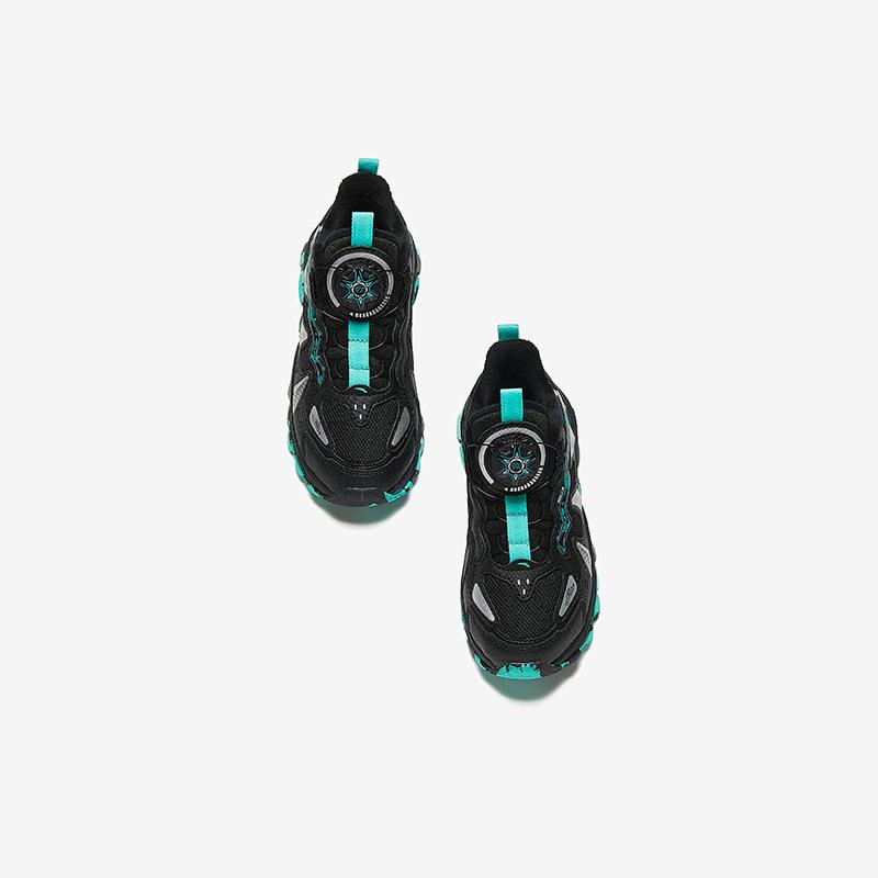 Anta Kids Trendy Fashion Thickened Warm Non-Slip Low-Top Casual Shoes Kids Casual Shoes Black Green A12449940-5