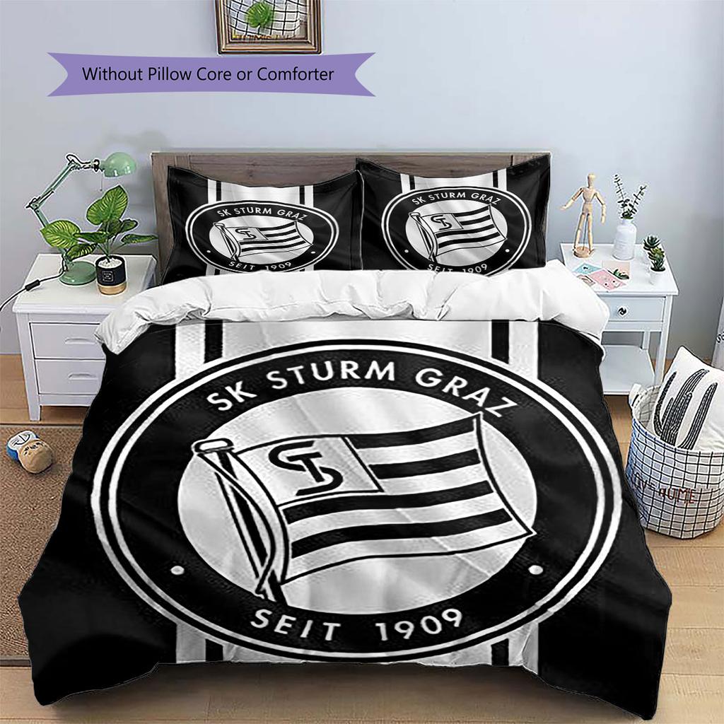 SK Sturm Graz Pattern Bedding,Quilt Set Quilt Cover Pillowcase Home Birthday Gift(1 * duvet cover + 2 * pillowcase, without core)