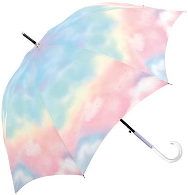 CRUX Long UV Protection Over Light Blocking Rate One Touch Jump For Both Sunny and Rainy Rainbow Milky SKY Rainbow Drop Umbrella, 58cm, 99.9%, 99.99%,