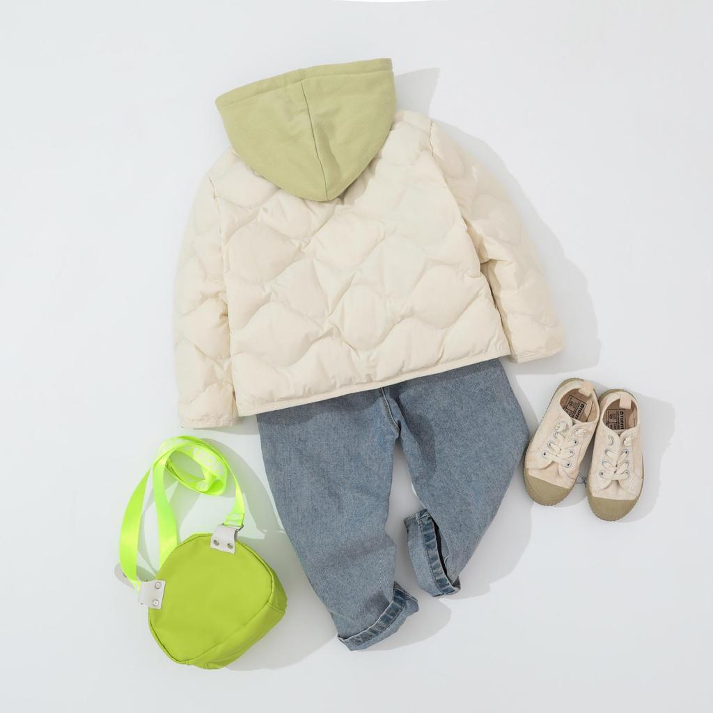 Kinder 2025 Winter Kragenlose Kurze Lockere Daunenjacke