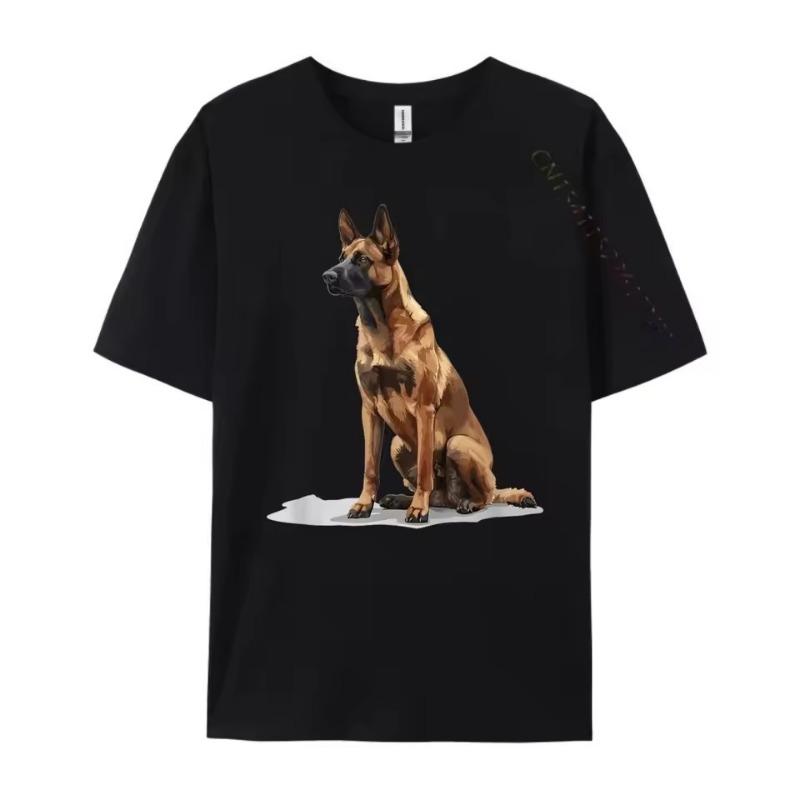 Belgian Malinois Dog Breed Graphic Funny T Shirts Men's Clothes Tops T Shirt National Flag Day 3D Printed Tees