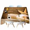 Thicken Cotton Tablecloth Retro Glass Bottle And Starfish Pattern Rectangular Round Table Cloth For Wedding Picnic Party