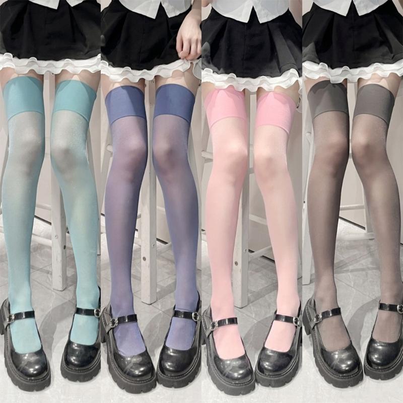 Women's Thigh High Socks Over the Knee Tube Socks Knee High Socks Sheer Silk Stockings Erotic Costume Accessories
