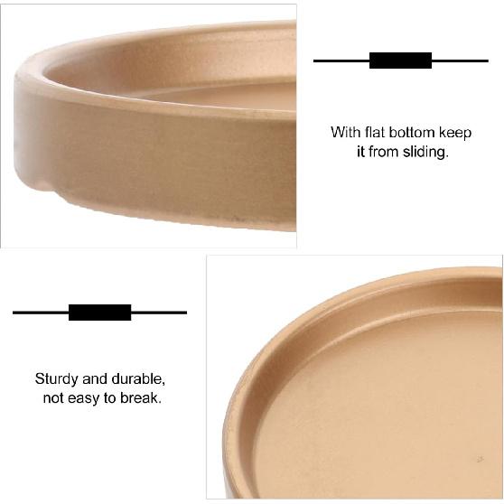 

2pcs Ceramic Flowerpot Base Tray Sturdy Drip Tray for Use Golden Plant Pot for Garden Balcony and Home Decor