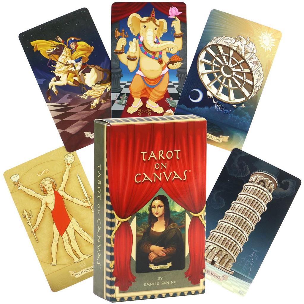 10.3*6cm Tarot on Canvas - A Stroll Through A Virtual Museum, 78 Pcs Tarot Cards Based on Rider Waite System