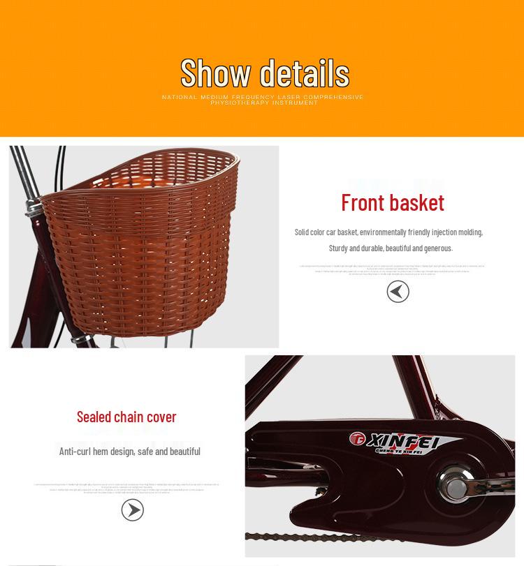Adult Manual Pedal Tricycle for Seniors - Foot-Pedaled Bicycle