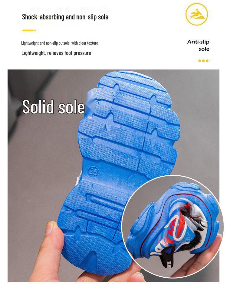 Winter Warm Cotton Shoes for Kids: Plus Velvet Thickened Sports Casual Shoes for Boys & Girls
