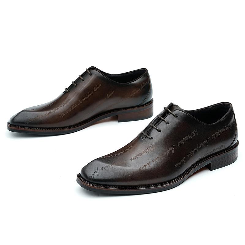Leather Shoes Men's Genuine Leather Dress Business Whole Leather Oxford Shoes High-end Genuine British Shoes