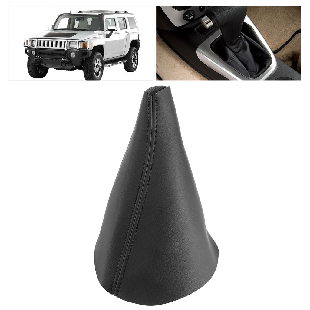 PU Leather Car Shift Cover Soft Car Auto Shifter Boot Cover Fit for Hummer H3 2005‑2011Black Line