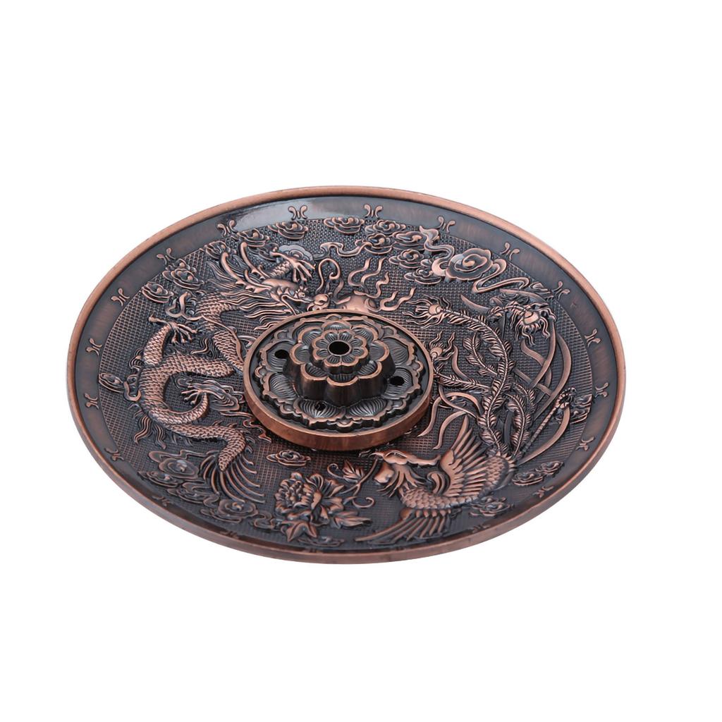 Zinc Alloy Incense Stick   Holder Dragon Pattern   Plate for Bedroom Temple Bronze