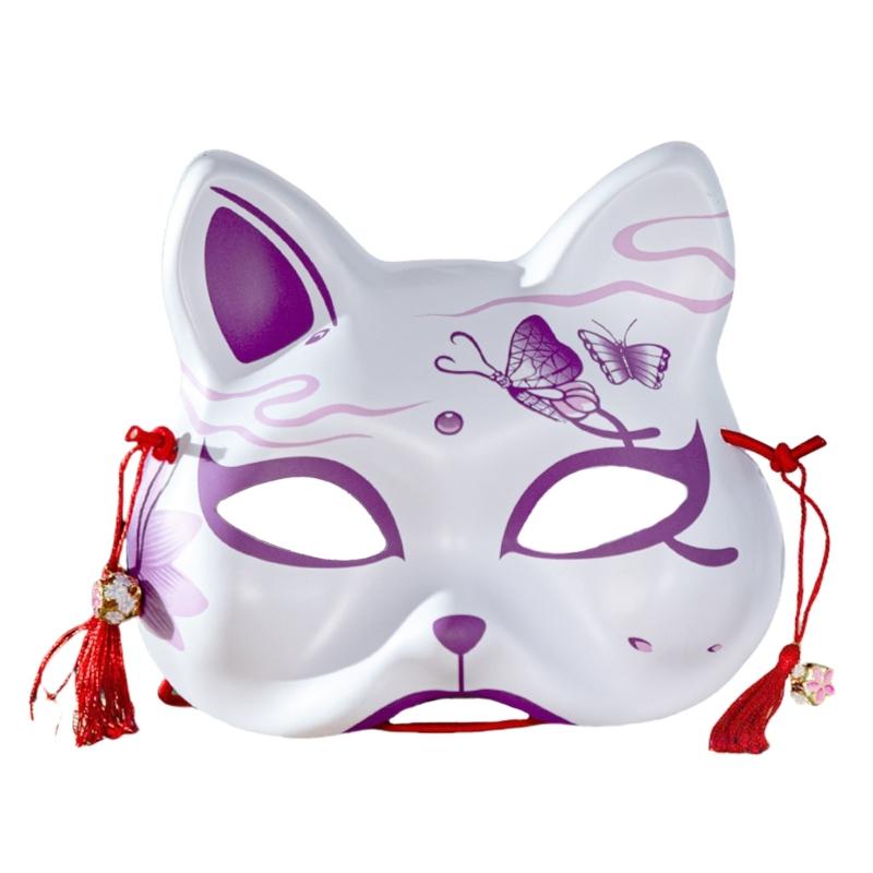 Hand Painted Foxes Mask Halloween Foxes Mask Costume Decoration Masquerade Mask for Women Men Masquerade Halloween Party