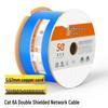 SHITENG Cat6a Double Shielded Pure Copper Network Cable, Blue, 305m