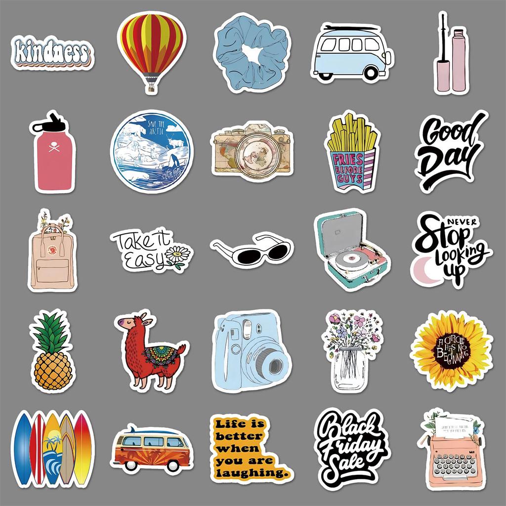 607 Trendy Cartoon Graffiti Stickers: Creative, Waterproof Decorations for Journals, Storage Boxes, and Water Bottles
