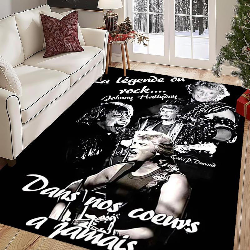 Rock Legend Johnny Halliday carpet Suitable for all seasons Home Decor Doormat Office chair cushion Protective pad