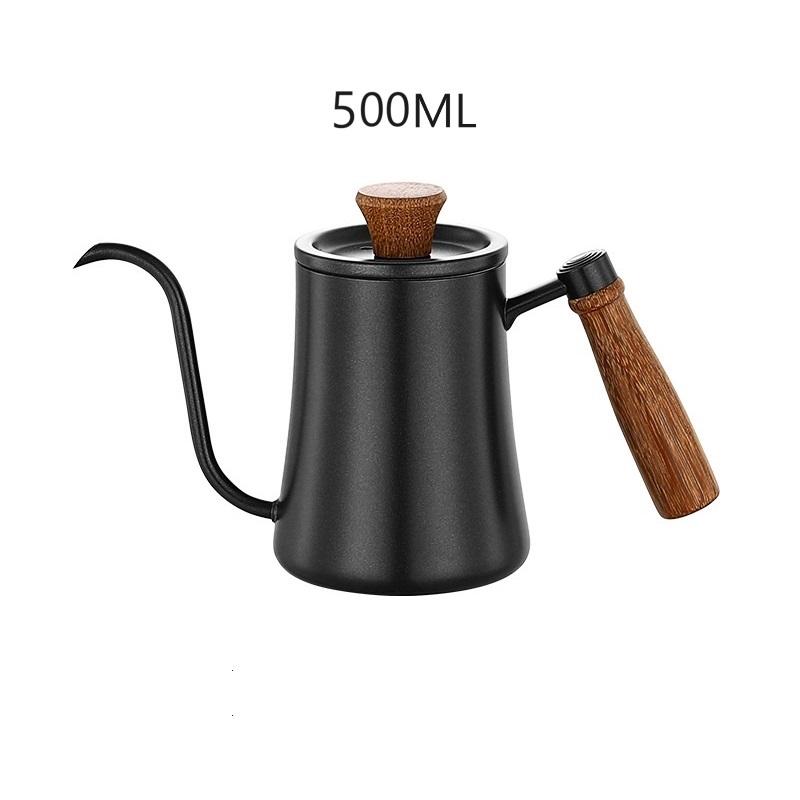 Camping Gooseneck Kettle Stainless Steel Pour Over Kettle with Thermometer & Wooden Handle, Portable Coffee Pot for Outdoor