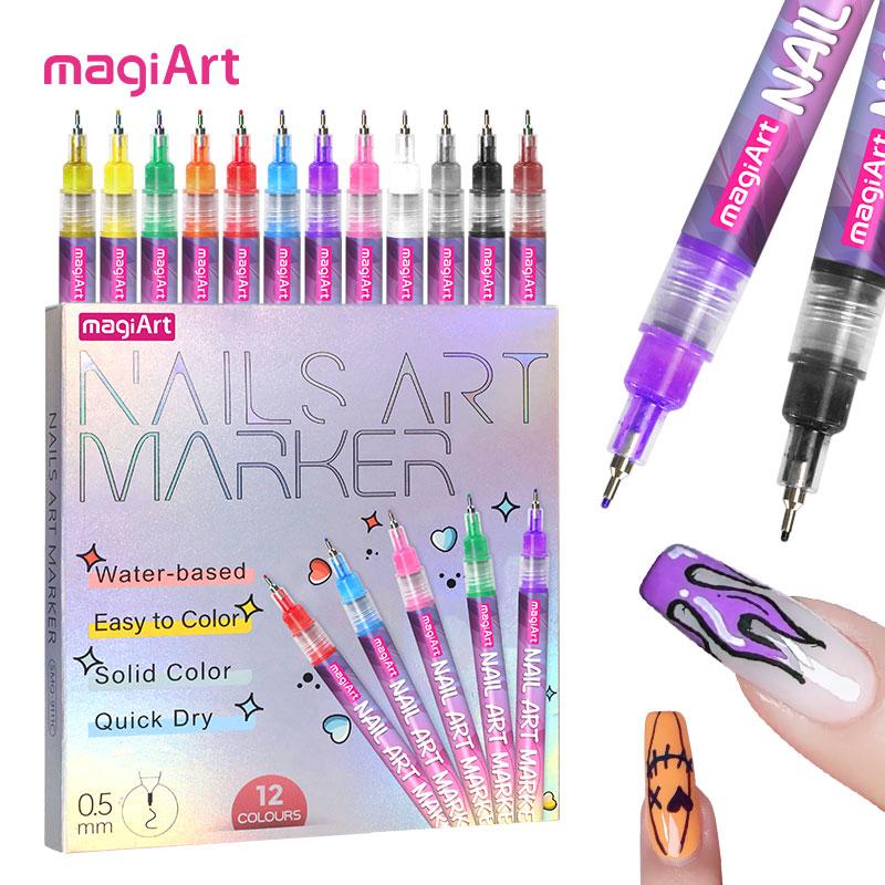 3d Gel Nail Supplies Nail Polish Pens Nail Point Graffiti Dotting Pen Drawing Painting Liner Brush for DIY Nail Art