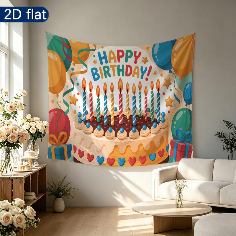 Colorful 2D Flat Backdrop Banner 1pc - Photo Booth Props
