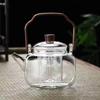 Borosilicate Glass Boiling Teapot with Walnut Handle