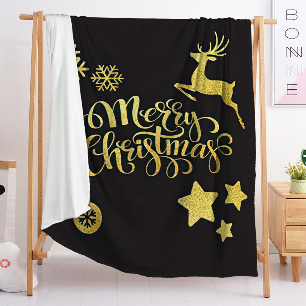 Flannel Blanket Red Christmas Bedroom Blanket European And American Size Blanket Digital Printing