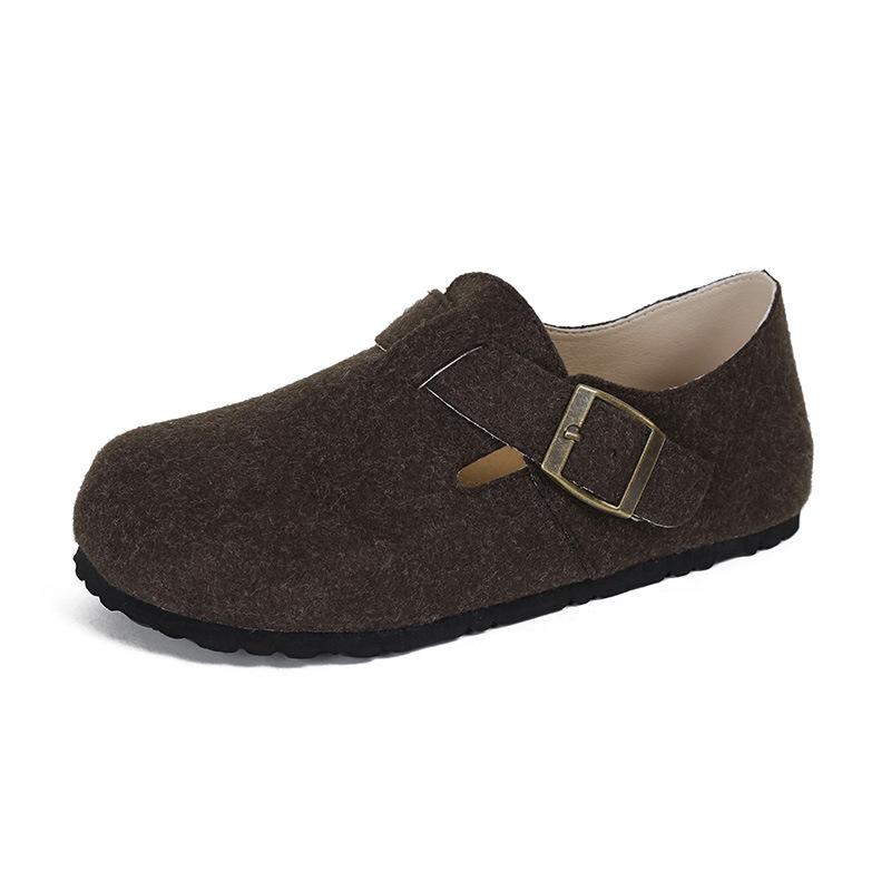 

Туфли Boken мохнатые туфли женские 2025 весна и осень новые туфли-бини на одной педали бархатные теплые для беременных женщин туфли Boken женские 42