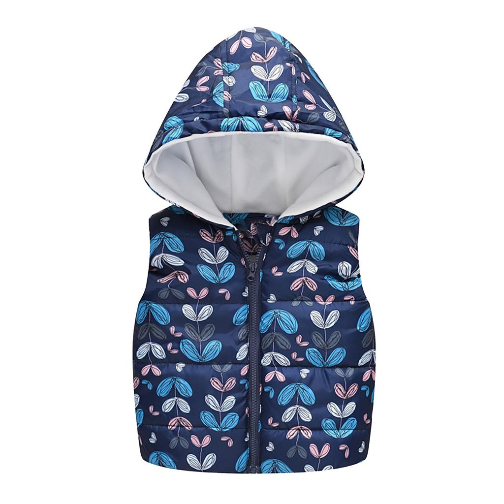 Toddler Baby Girls Winter Cartoon Windproof Coat Hooded Warm Outwear Waistcoat