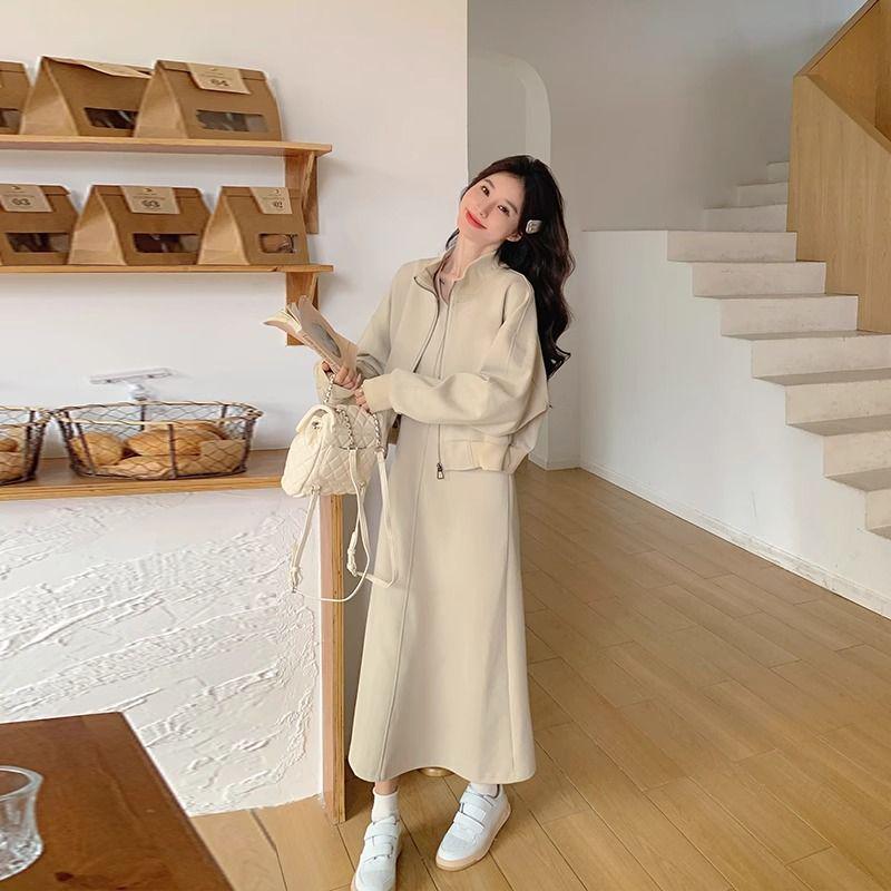 

Plus Size Korean Stylish Hoodie and Skirt Set for Women, Spring/Autumn Wasteland Style (2-300 Jin) XL (Approx. 60-70 kg)