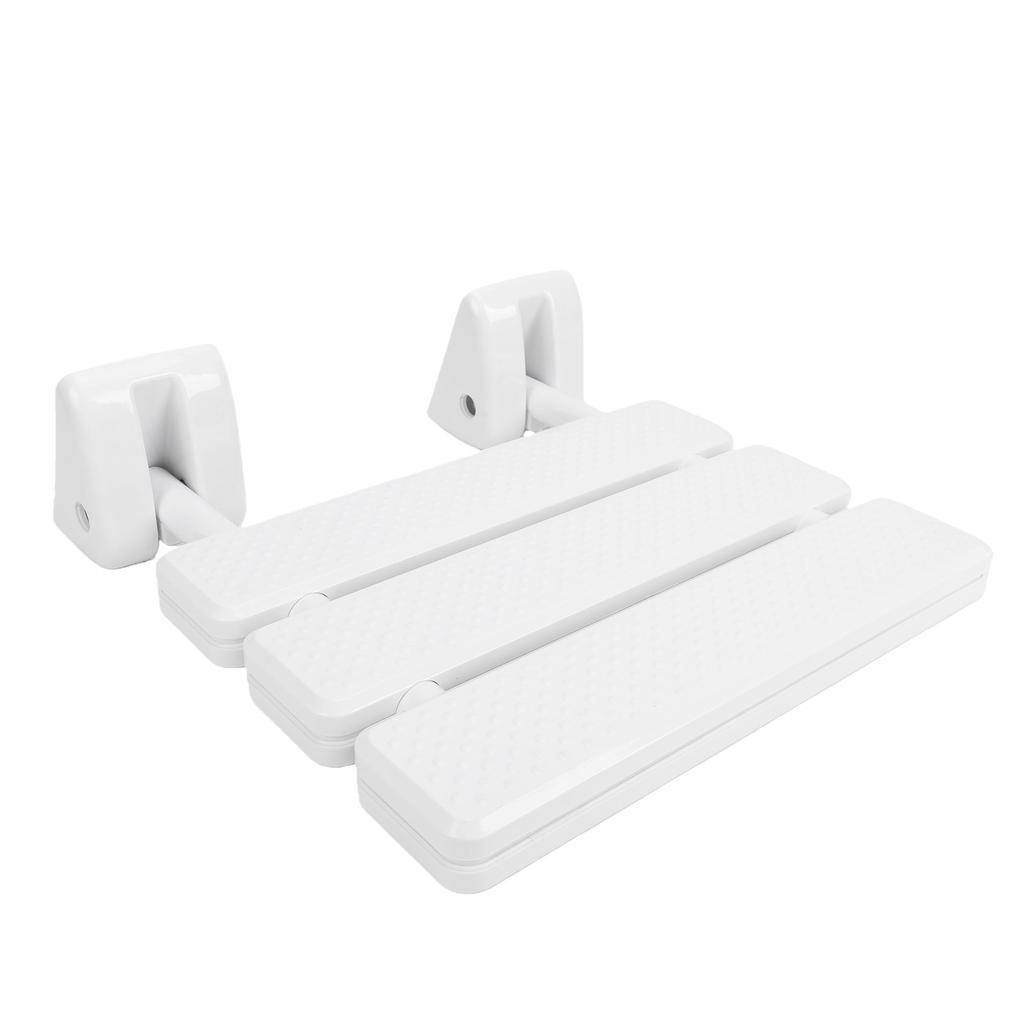 Folding Shower Seat Non Slip Safety Wall Mounted Fold Down Shower Bench for Bathroom White