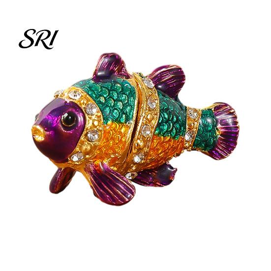Pendant Storage Case Mini Jewelry Box Durable Metal Construction Gift Organizer Decorative Desktop Handicraft фиолетовый