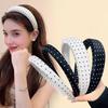 Elegant Polka Dot Headband for Woman Temperament Wide Brim Hairband Girl Face Washing Headband