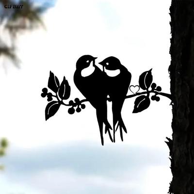 Metal Wall Art Two Birds On Branch Garden Home Decor