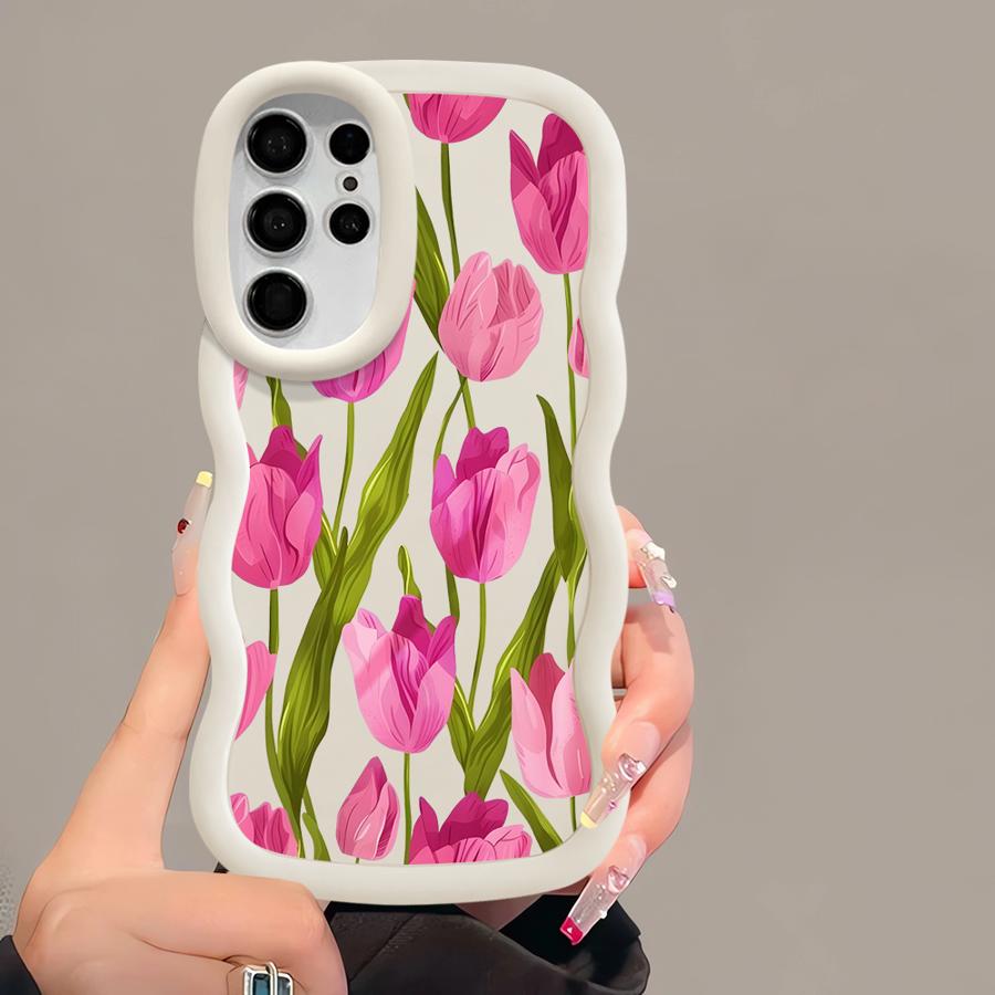 Simple Flower Case for Samsung Galaxy A26 S23 Plus S21 A25 S20 FE S24 S22 Ultra S25 Soft Phone Cover A54 A36 A34 A24 A35 A55