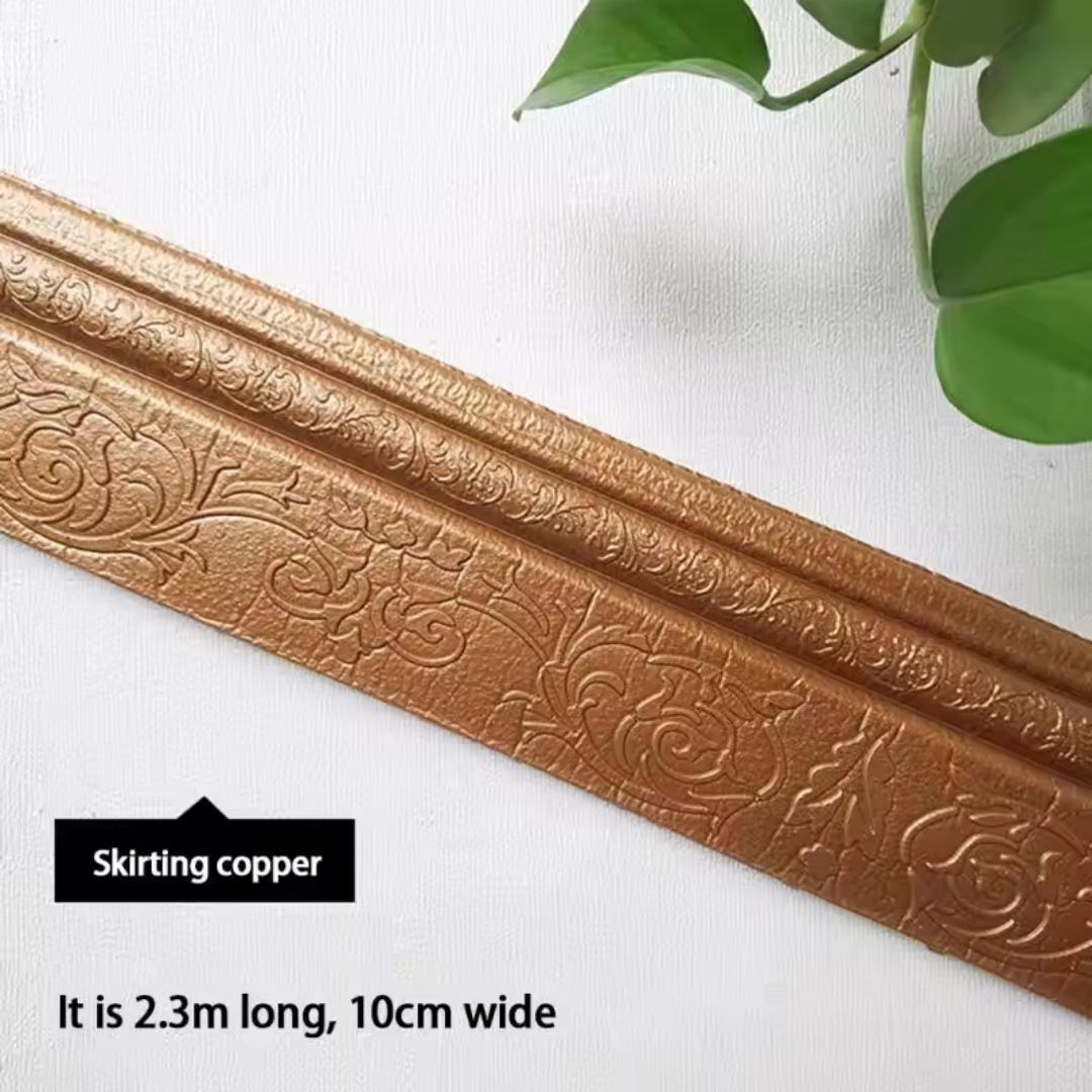

1pc Self-Adhesive Foam Wall Skirting Border Strips Waterproof Moisture-Proof Decorative Waistline Edge Trim For Home Improvement 2.3m коричневий