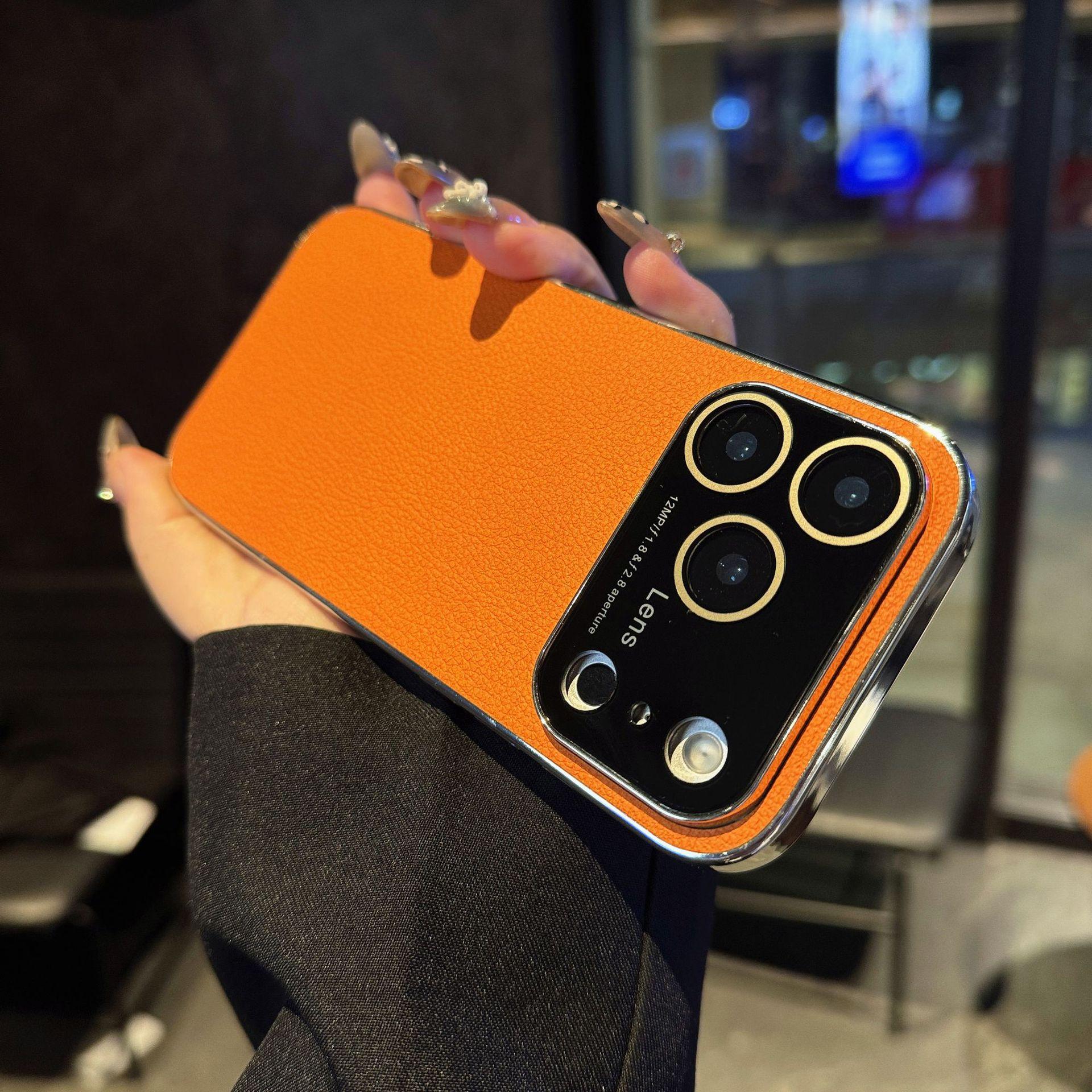 

Чехол для мобильного телефона Apple 17pm с новым большим окном с узором личи, гальваническое покрытие для защитного чехла IPhone17air Apple 17promax