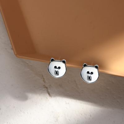 Bear Stud Earrings Female Cartoon Cute Little Animal Simple Earrings Small Fresh Earrings Jewelry