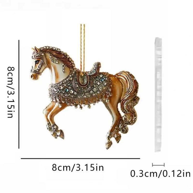 Auto Hängedekoration Weihnachtsthema Elemente Musterdesign Weihnachts-Themen Acryl Auto Anhänger Ornament für Rückspiegel