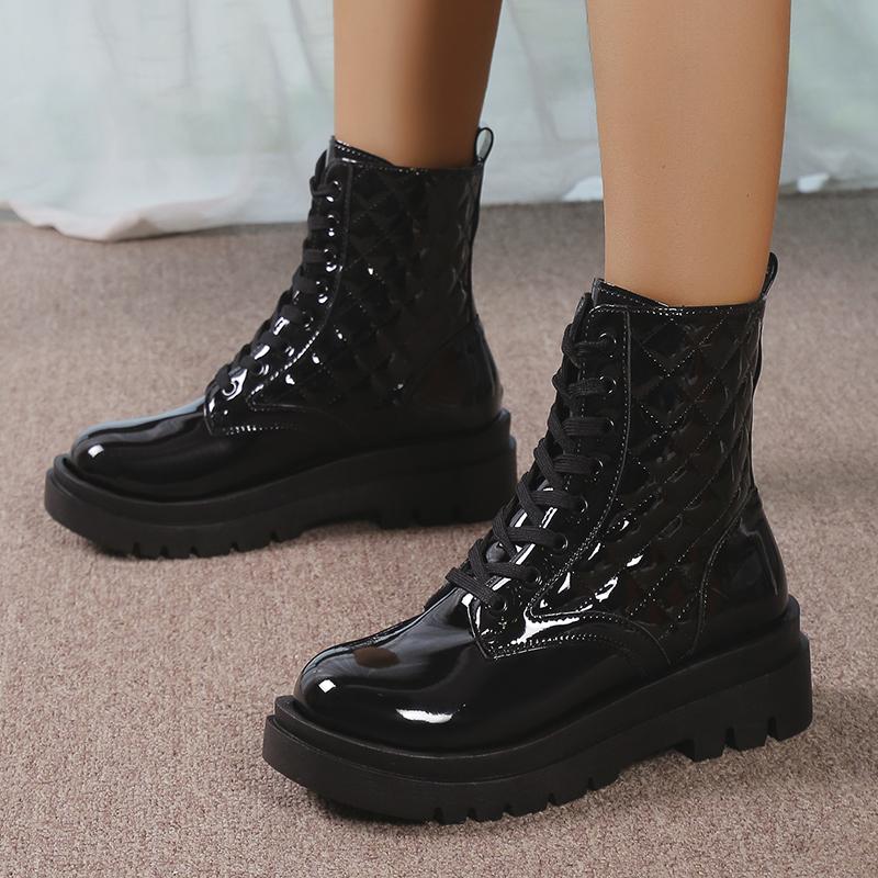 

Осенние женские туфли на платформе, новые ботильоны на шнуровке с круглым носком на платформе для женщин, туфли на каблуке, повседневные женские ботинки для отдыха на открытом воздухе 43