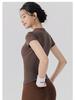 Women's Spring-Summer Slim Fit Yoga T-Shirt: Short Sleeve, Nude Feel, Outdoor Pilates & Running