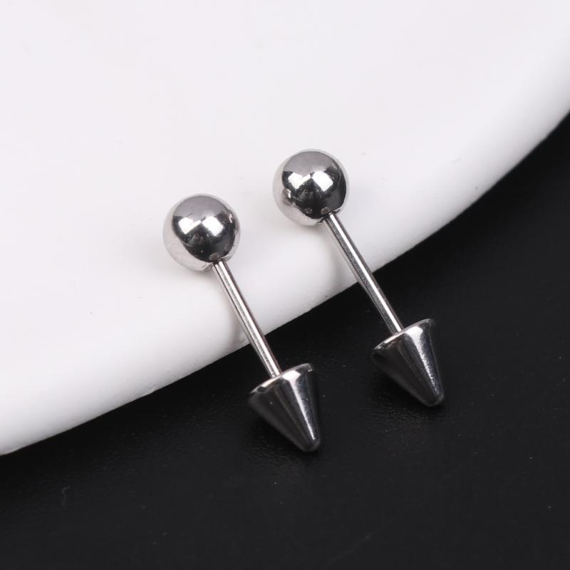 Demon Pointed Cone Cartilage Earring Punk Style Stud 316L Stainless Steel Fashion for Hip Hop Rock Parties