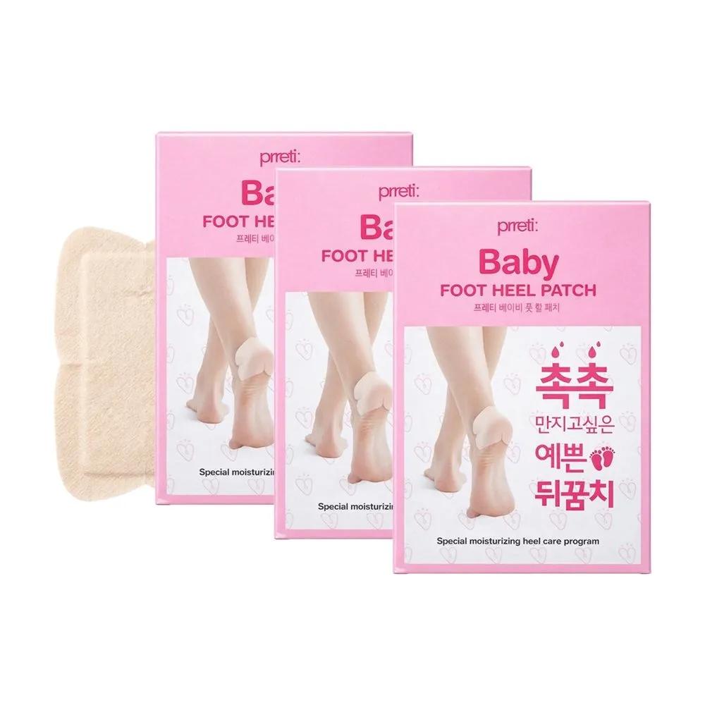 Prreti Baby Foot Heel Patch 10 Sheets (5 Pairs), 3 Packs, Heel Callus Heel Patch Foot Patch